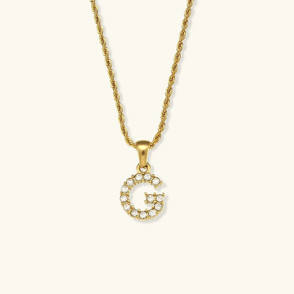 [ElanLuxe]Maeve Letter Initial Diamond Necklace