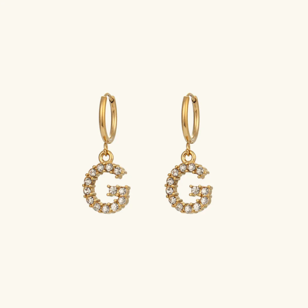 [ElanLuxe]Wilhemina Initial Letter Earrings