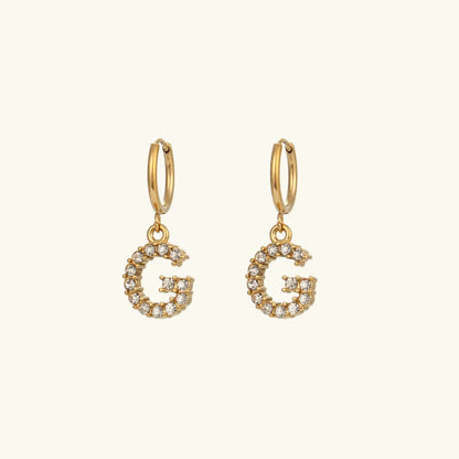 [ElanLuxe]Wilhemina Initial Letter Earrings