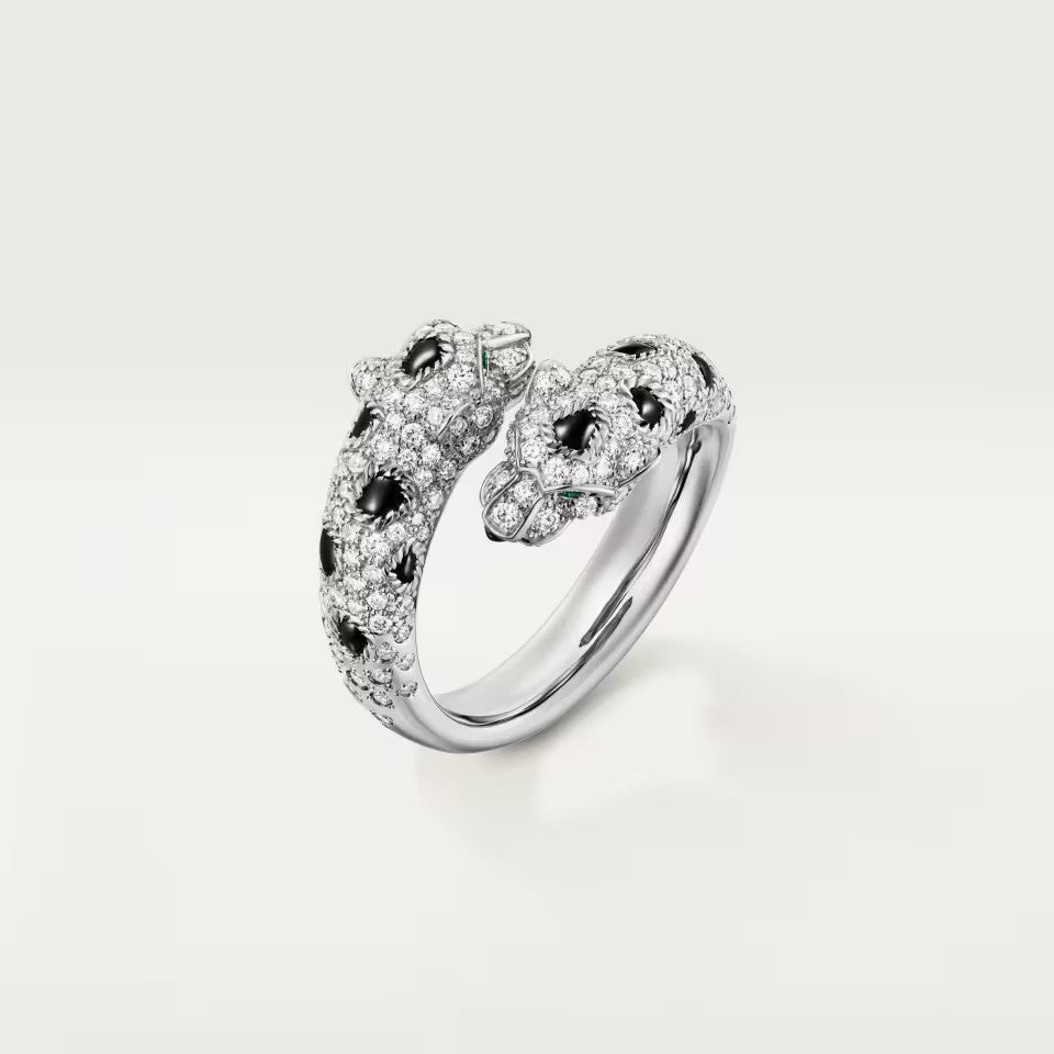 [ElanLuxe Jewelry]PANTHERE DOUBLE HEADED FULL DIAMOND  RING