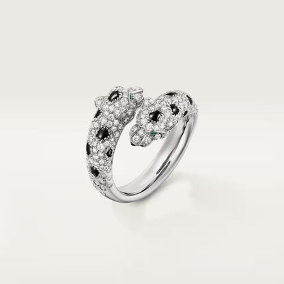 [ElanLuxe Jewelry]PANTHERE DOUBLE HEADED FULL DIAMOND  RING