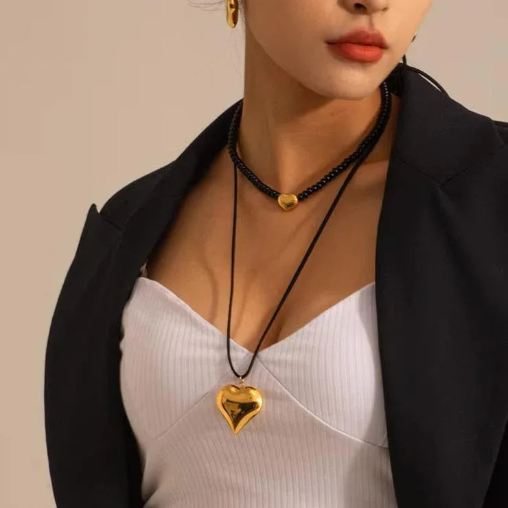 [ElanLuxe]Lavine Heart Necklace