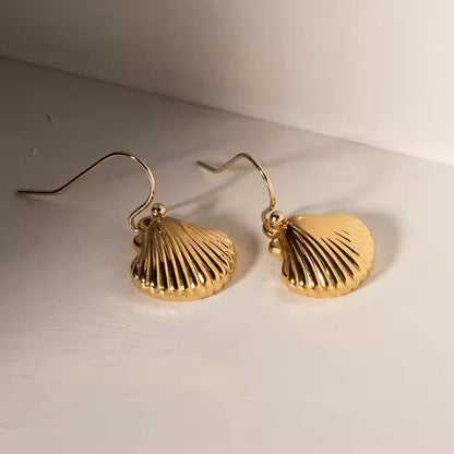 [ElanLuxe]Breeze Gold Seashell Earrings
