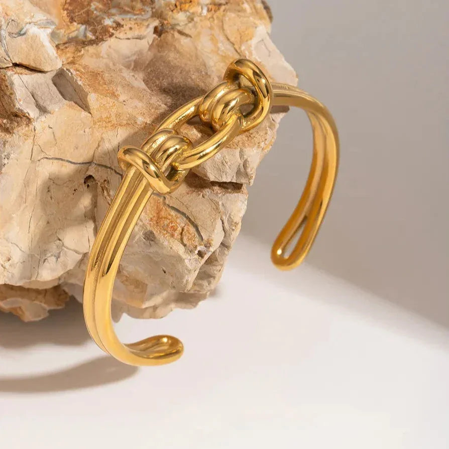 [ElanLuxe]Luce Gold Knot Bangle