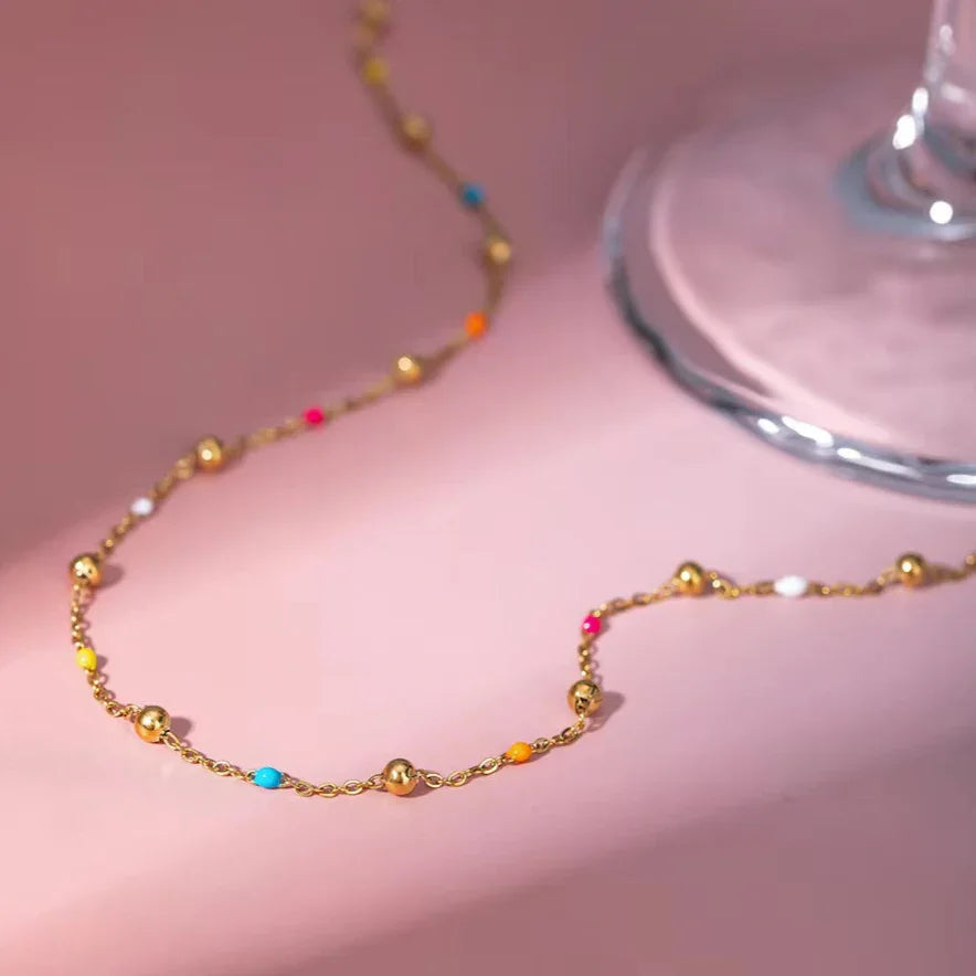 [ElanLuxe]Amphitrite Gold Chain Bead Necklace
