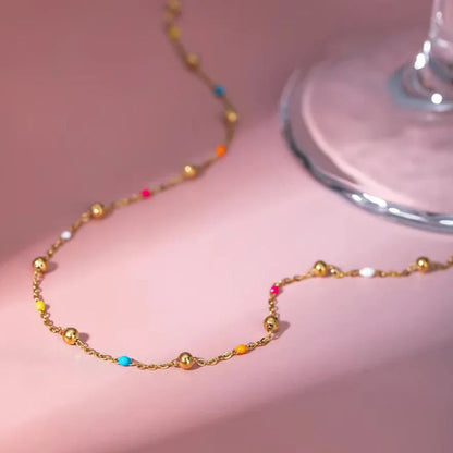 [ElanLuxe]Amphitrite Gold Chain Bead Necklace