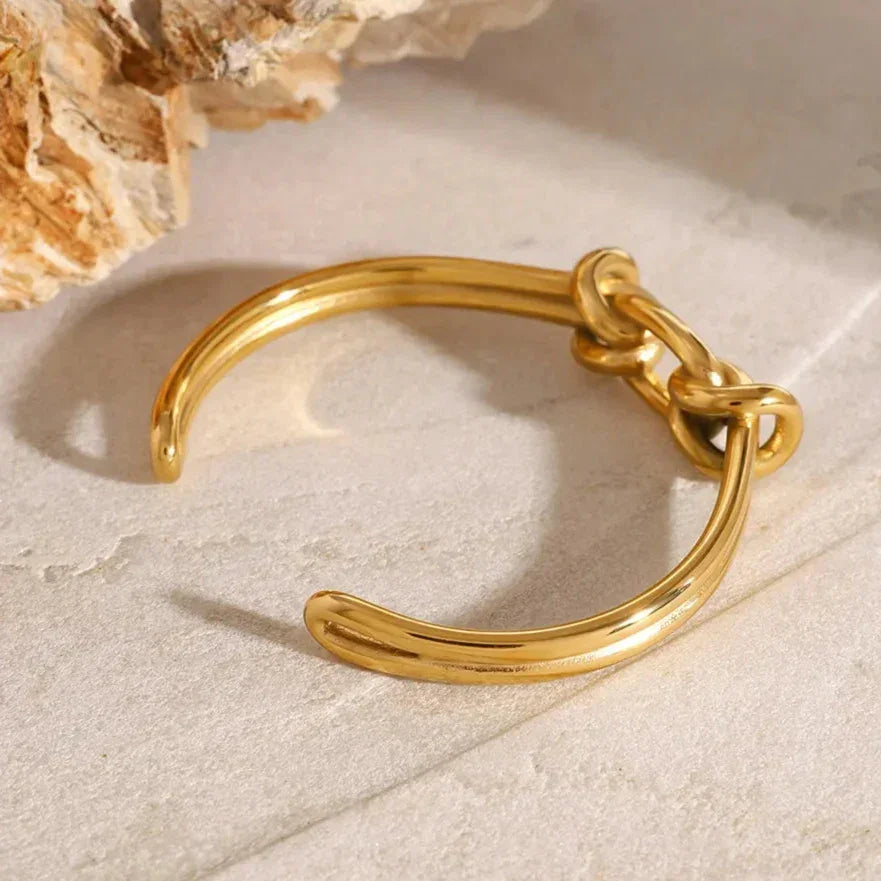 [ElanLuxe]Luce Gold Knot Bangle