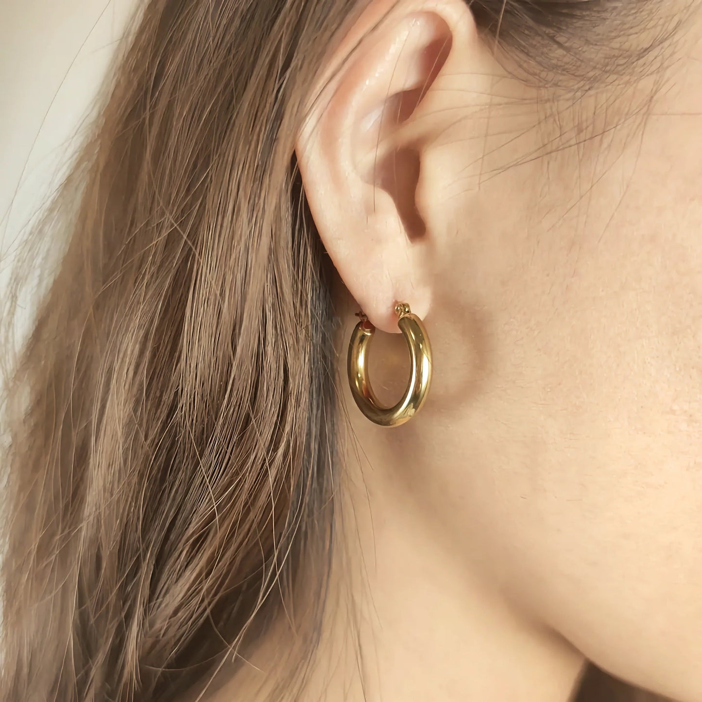 [ElanLuxe]Wide Hoop Earrings