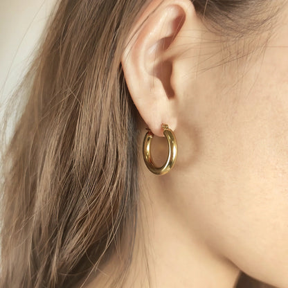 [ElanLuxe]Wide Hoop Earrings