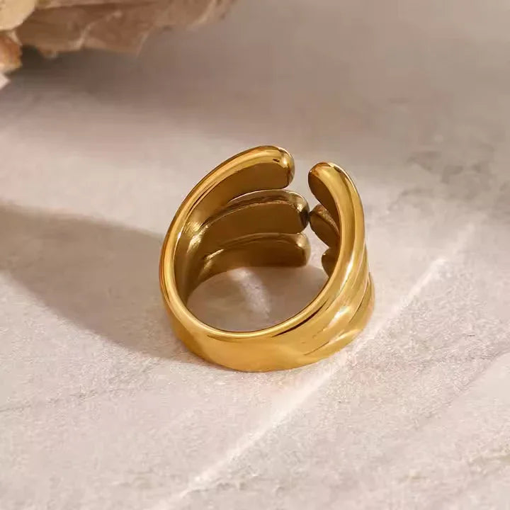 [ElanLuxe]Cassiel Layered Gold Ring