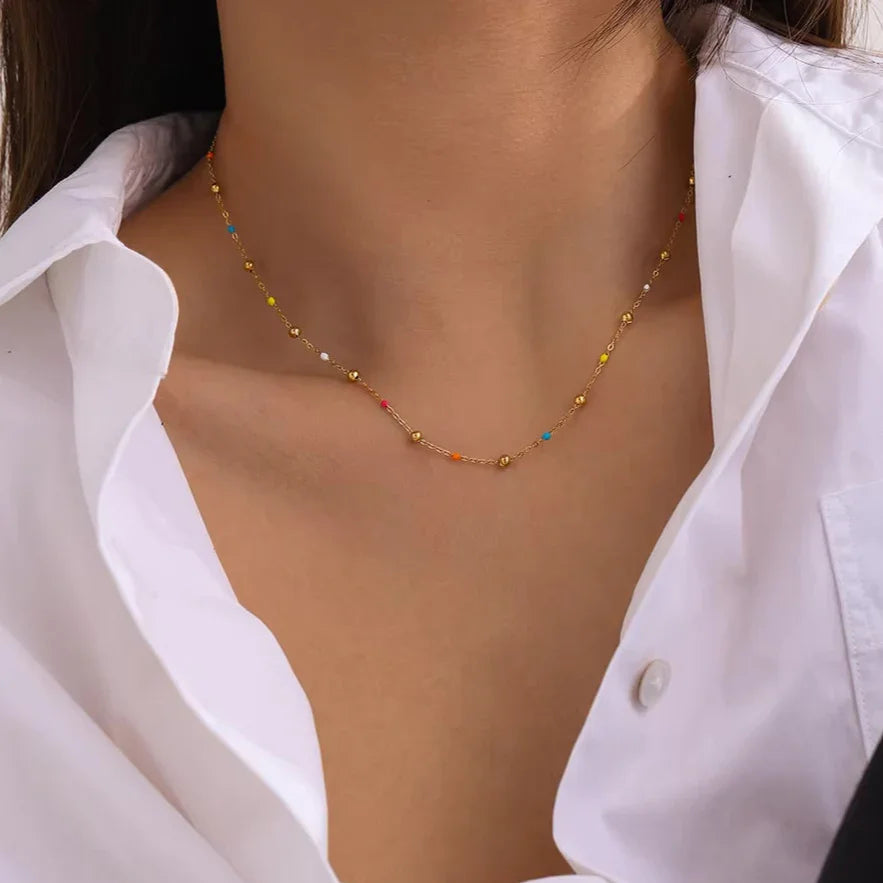 [ElanLuxe]Amphitrite Gold Chain Bead Necklace