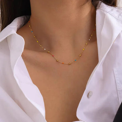 [ElanLuxe]Amphitrite Gold Chain Bead Necklace
