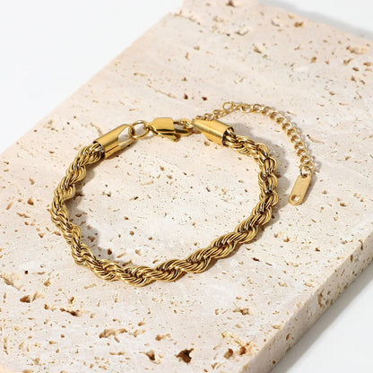 [ElanLuxe]Clara Rope Chain Gold Bracelet