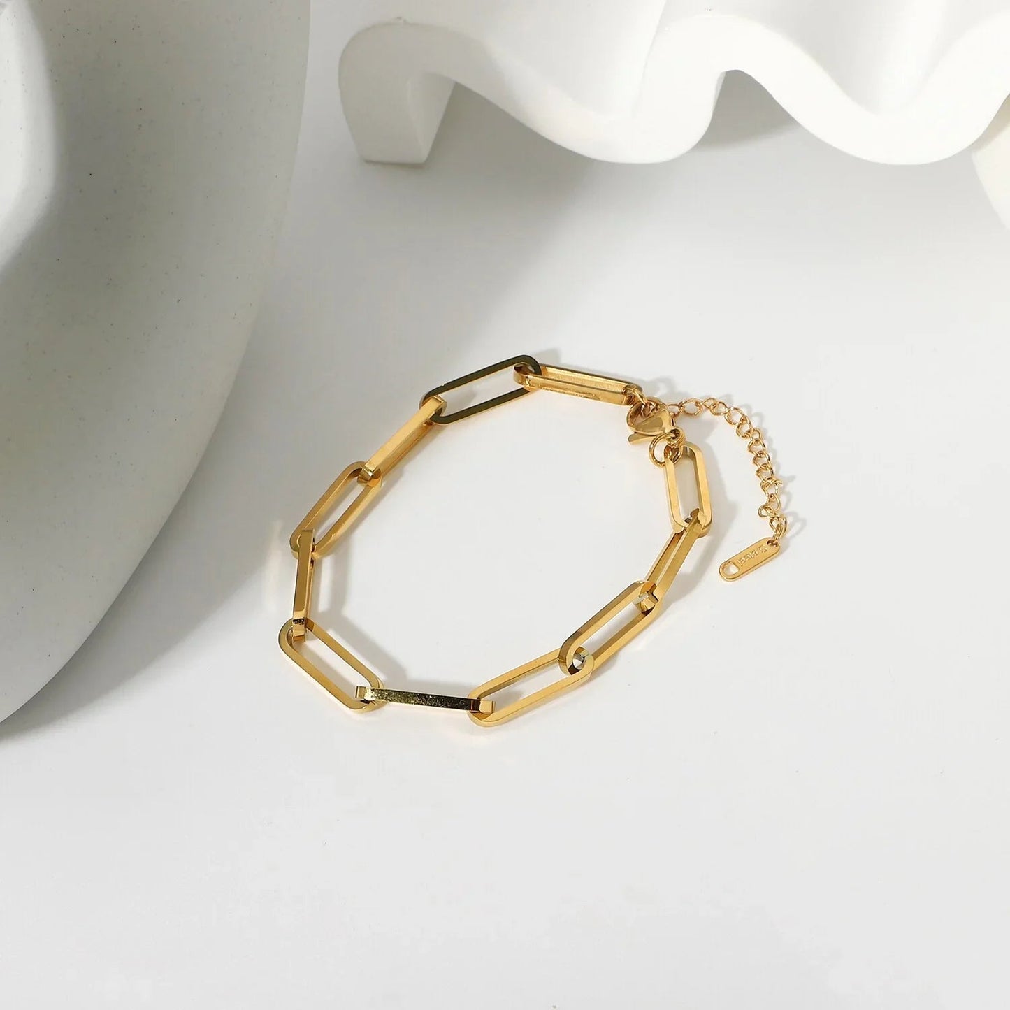 [ElanLuxe]Asta Gold Paperclip Chain Bracelet