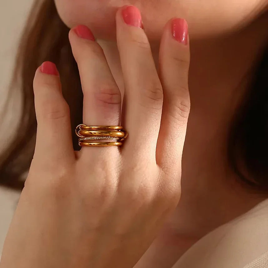 [ElanLuxe]Christabel Diamond Ring Stack