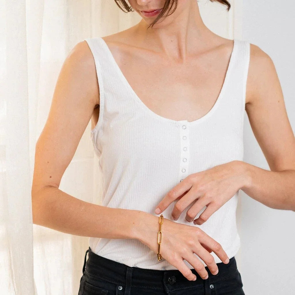 [ElanLuxe]Asta Gold Paperclip Chain Bracelet