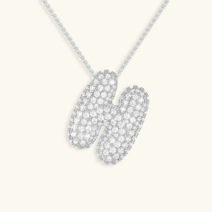 [ElanLuxe]Bubble Initial Diamond Necklace