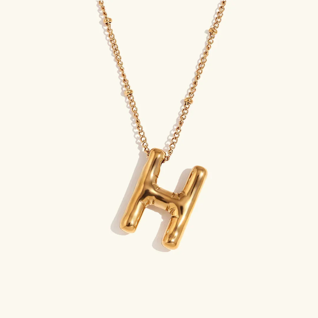 [ElanLuxe]Balloon Gold Initial Necklace