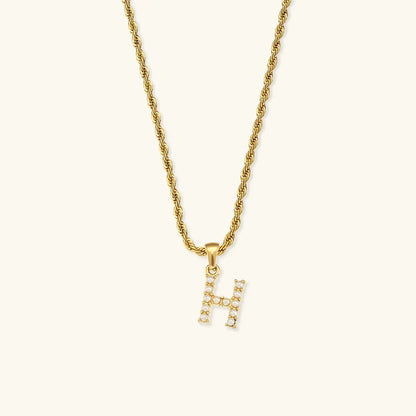 [ElanLuxe]Elodie Initial Letter Pearl Necklace