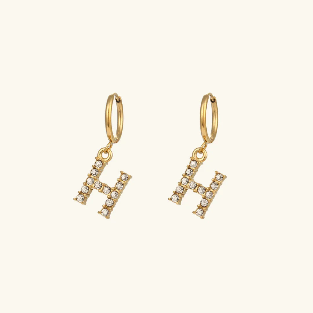 [ElanLuxe]Wilhemina Initial Letter Earrings
