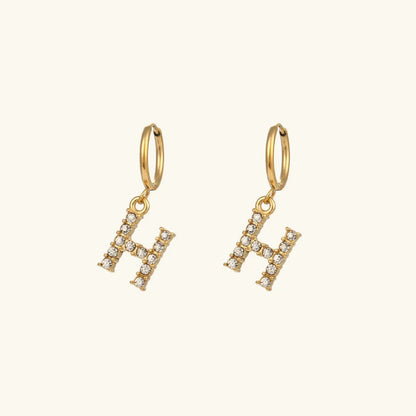 [ElanLuxe]Wilhemina Initial Letter Earrings