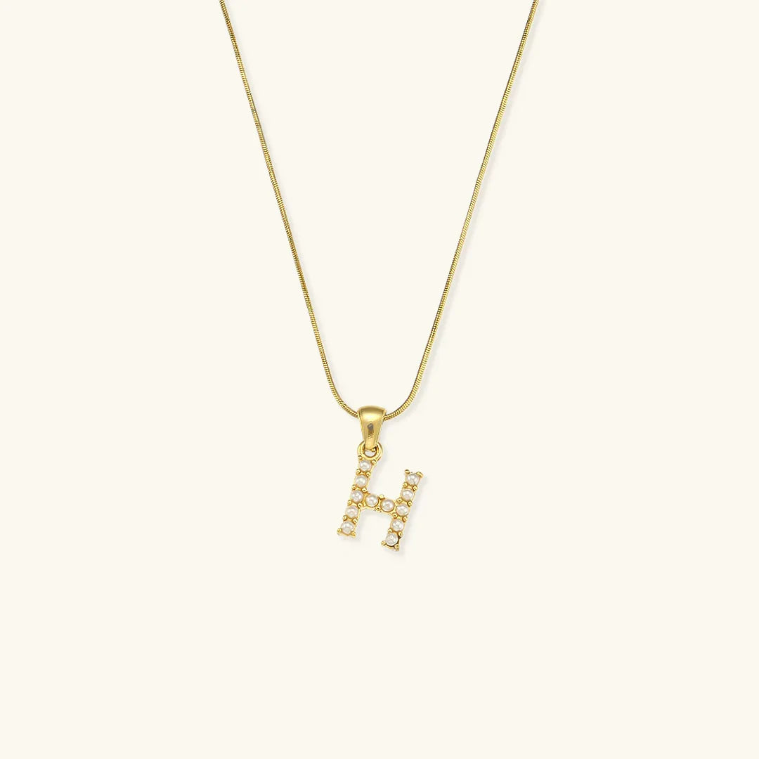 [ElanLuxe]Augustine Initial Letter Pearl Necklace