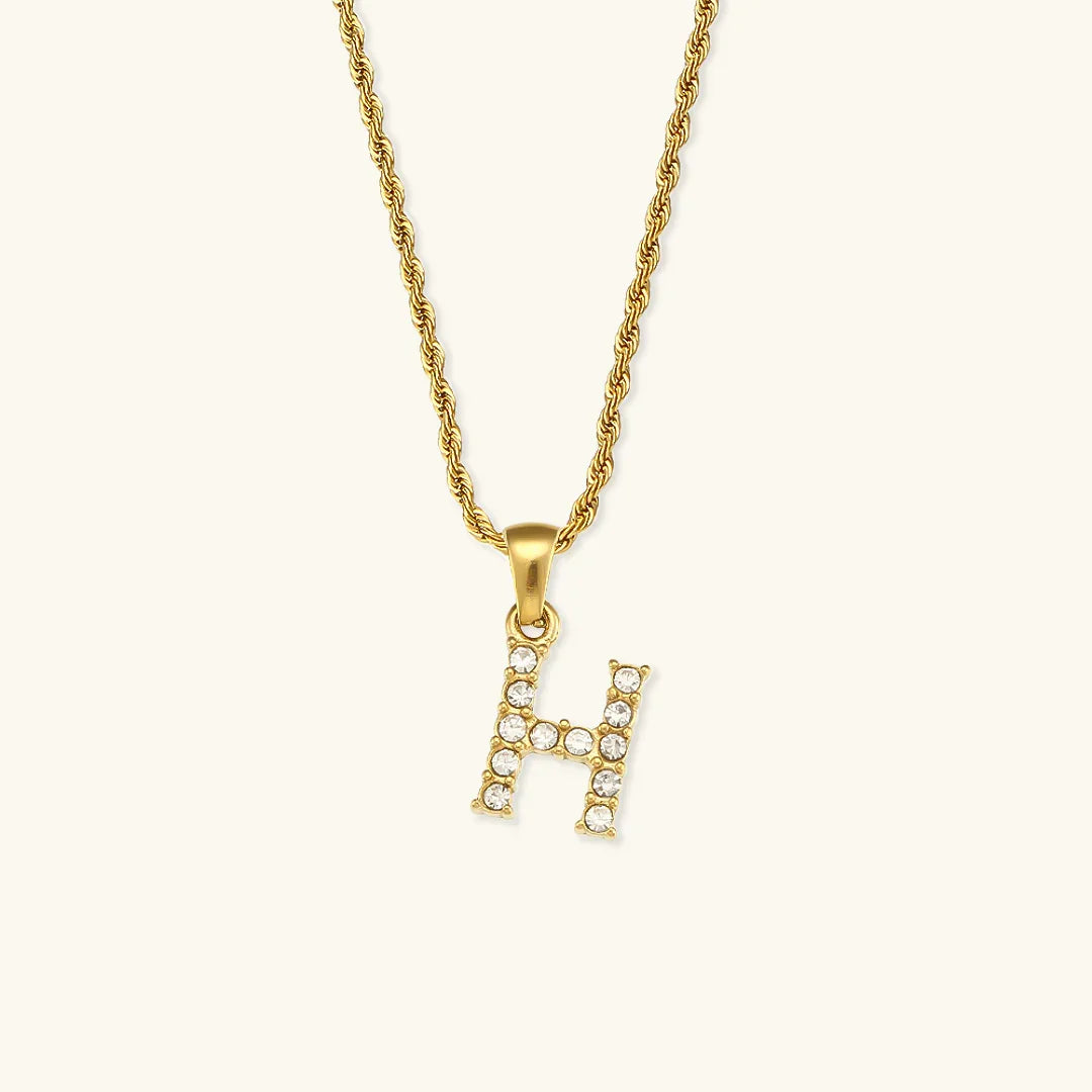 [ElanLuxe]Maeve Letter Initial Diamond Necklace