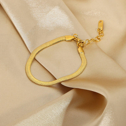 [ElanLuxe]Ellaine Gold Herringbone Bracelet