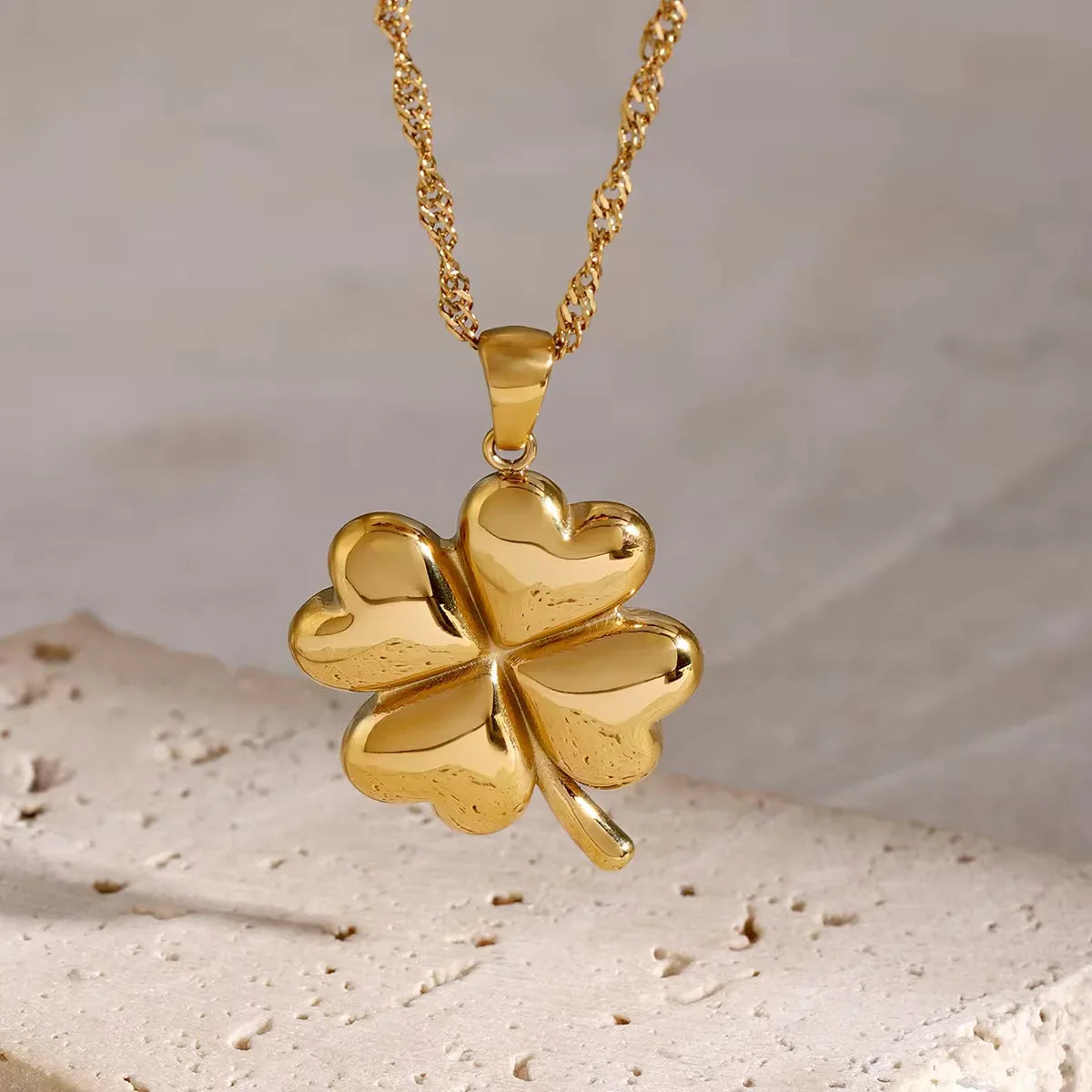 [ElanLuxe]Ella Clover Gold Necklace