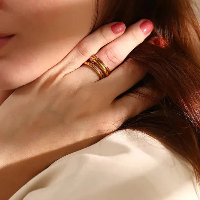 [ElanLuxe]Christabel Diamond Ring Stack