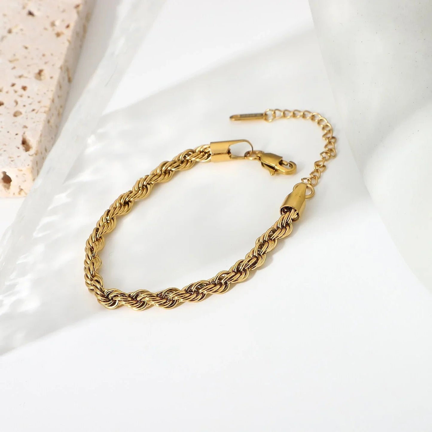 [ElanLuxe]Clara Rope Chain Gold Bracelet
