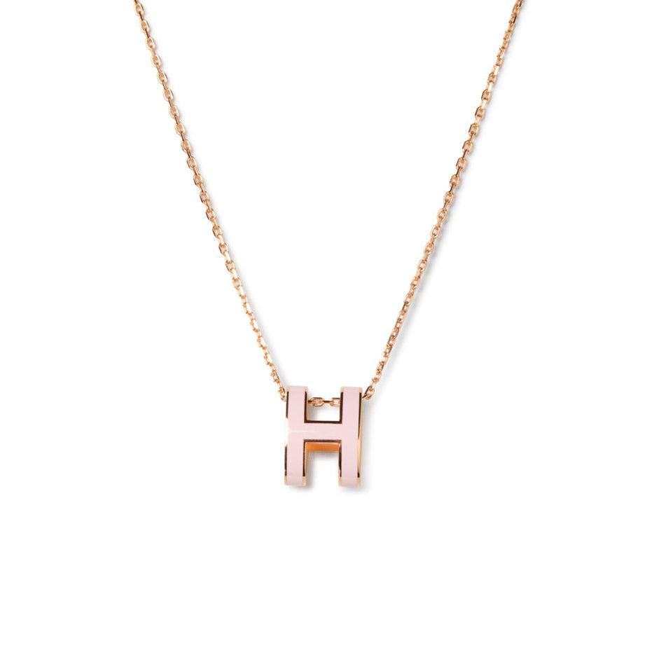 [ElanLuxe Jewelry]POP H PEDANT PINK GOLD