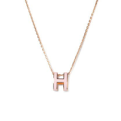 [ElanLuxe Jewelry]POP H PEDANT PINK GOLD