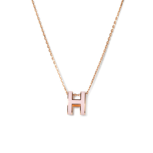[ElanLuxe Jewelry]POP H PEDANT PINK GOLD