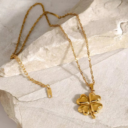 [ElanLuxe]Ella Clover Gold Necklace