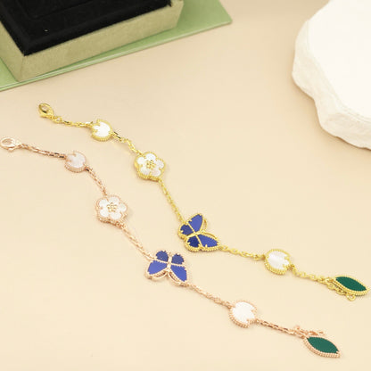 [ElanLuxe Jewerly]LUCKY SPRING BUTTERFLY 5 MOTIF BRACELET