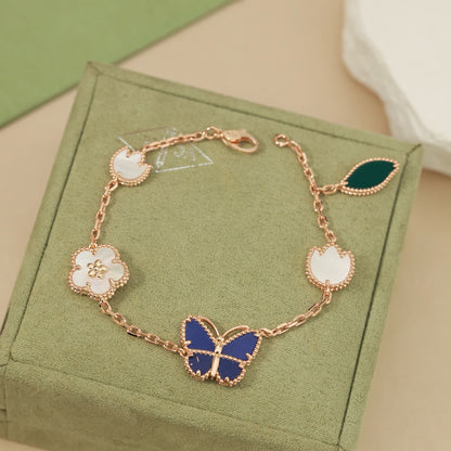 [ElanLuxe Jewerly]LUCKY SPRING BUTTERFLY 5 MOTIF BRACELET