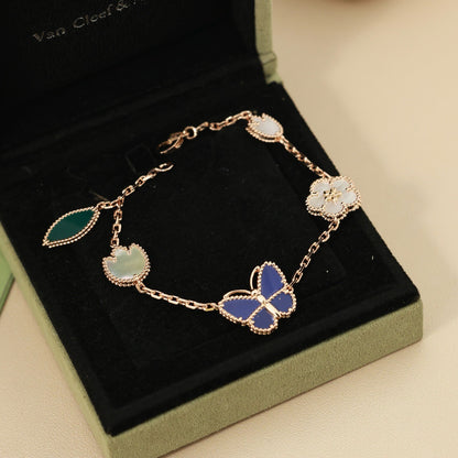 [ElanLuxe Jewerly]LUCKY SPRING BUTTERFLY 5 MOTIF BRACELET