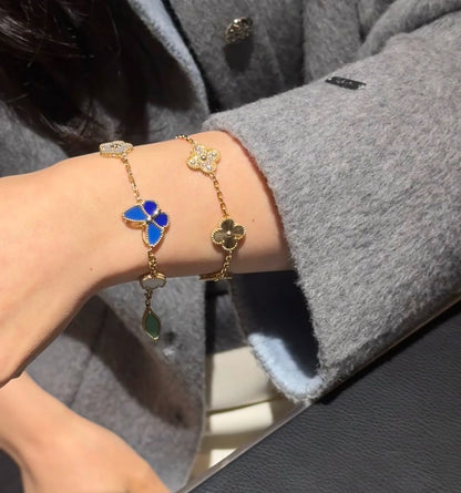 [ElanLuxe Jewerly]LUCKY SPRING BUTTERFLY 5 MOTIF BRACELET