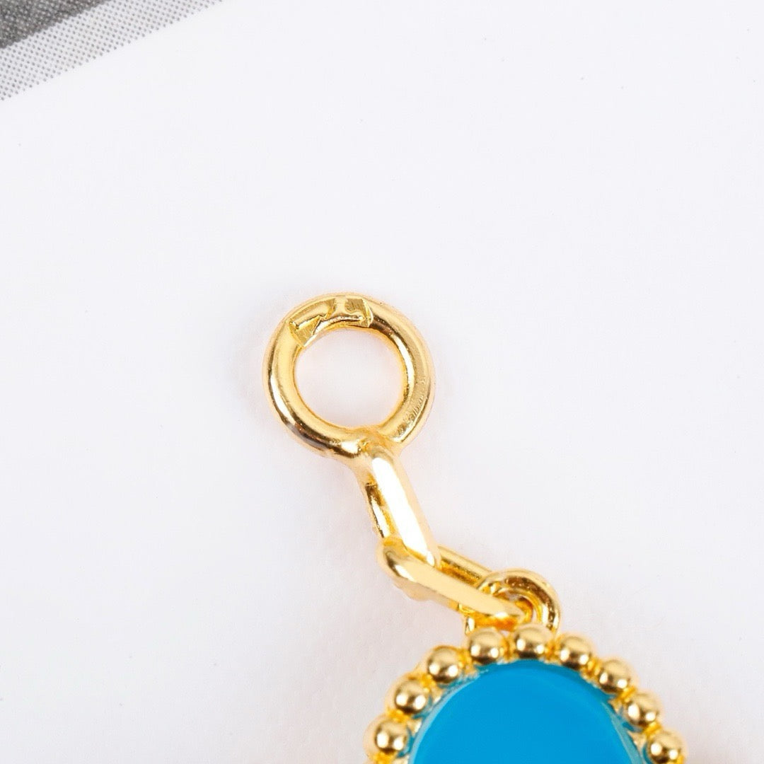 [ElanLuxe Jewelry]CLOVER 5 MOTIFS TURQUOISE BRACELET