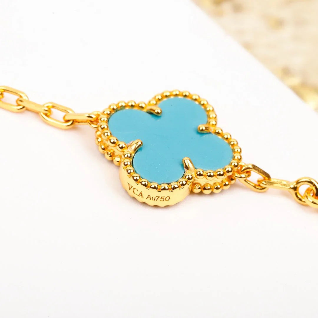 [ElanLuxe Jewelry] CLOVER 5 MOTIF TURQUOISE BRACELET COLLECTION