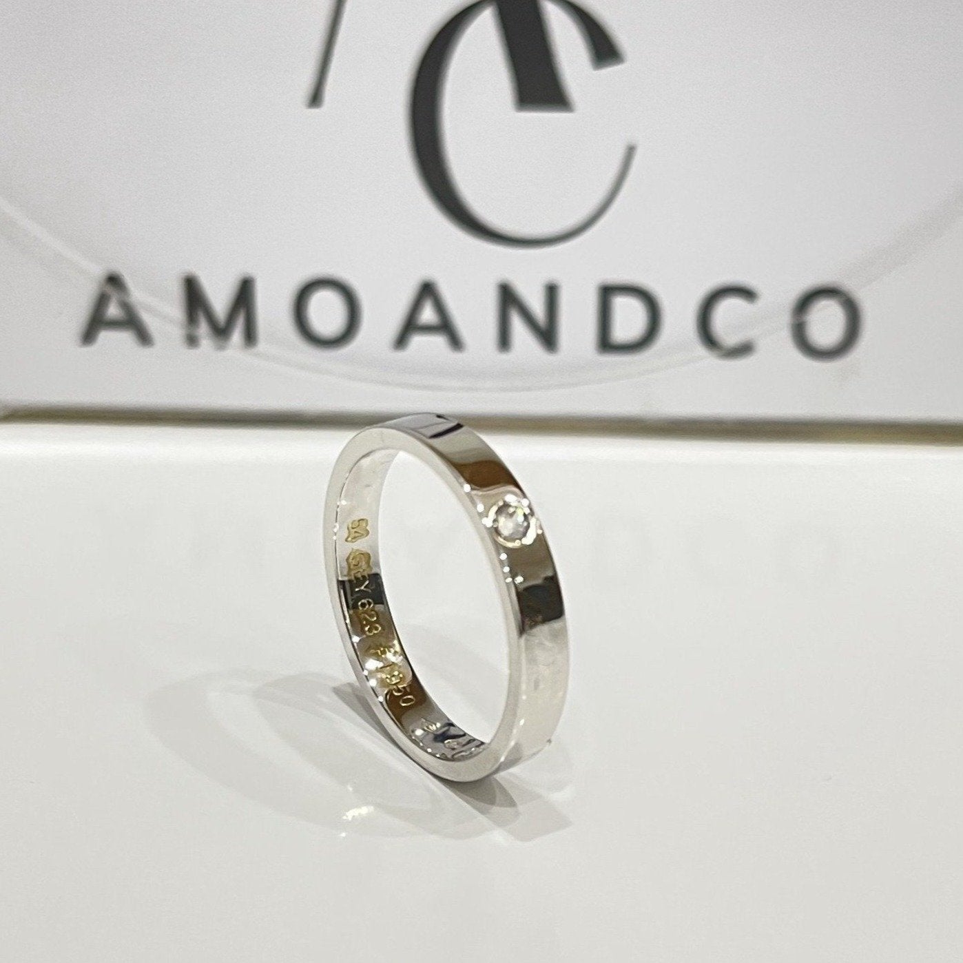 [ElanLuxe Jewelry]LOVE RING 4MM 1 DIAMOND