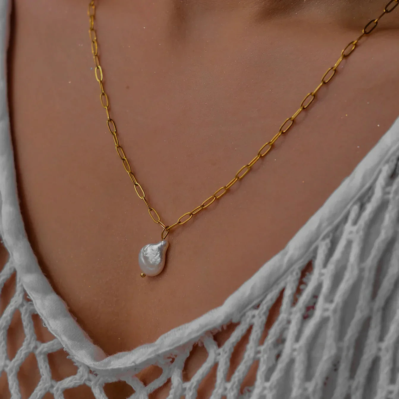 [ElanLuxe]Angelica Freshwater Pearl Necklace
