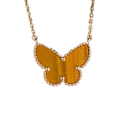 [ElanLuxe Jewelry] TIGER__ EYE BUTTERFLY NECKLACE