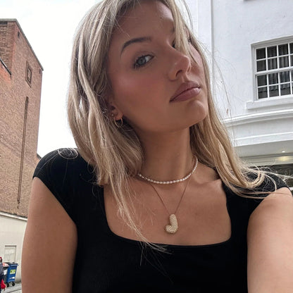 [ElanLuxe]Bubble Initial Diamond Necklace