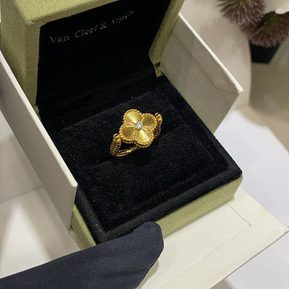 [ElanLuxe Jewelry]CLOVER RIVERSIBLE BLUE AGATE RING