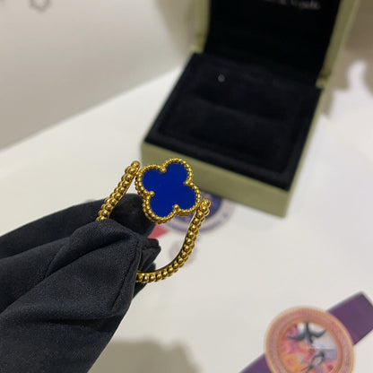[ElanLuxe Jewelry]CLOVER RIVERSIBLE BLUE AGATE RING