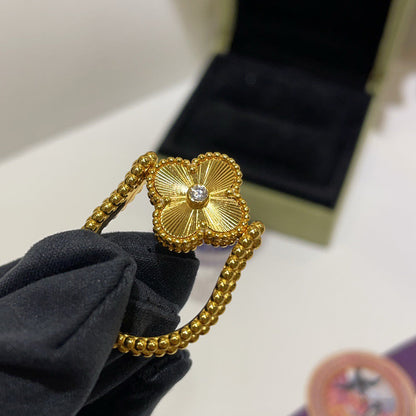 [ElanLuxe Jewelry]CLOVER RIVERSIBLE BLUE AGATE RING
