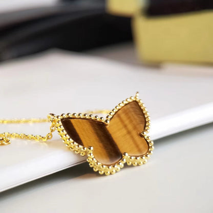 [ElanLuxe Jewelry] TIGER__ EYE BUTTERFLY NECKLACE