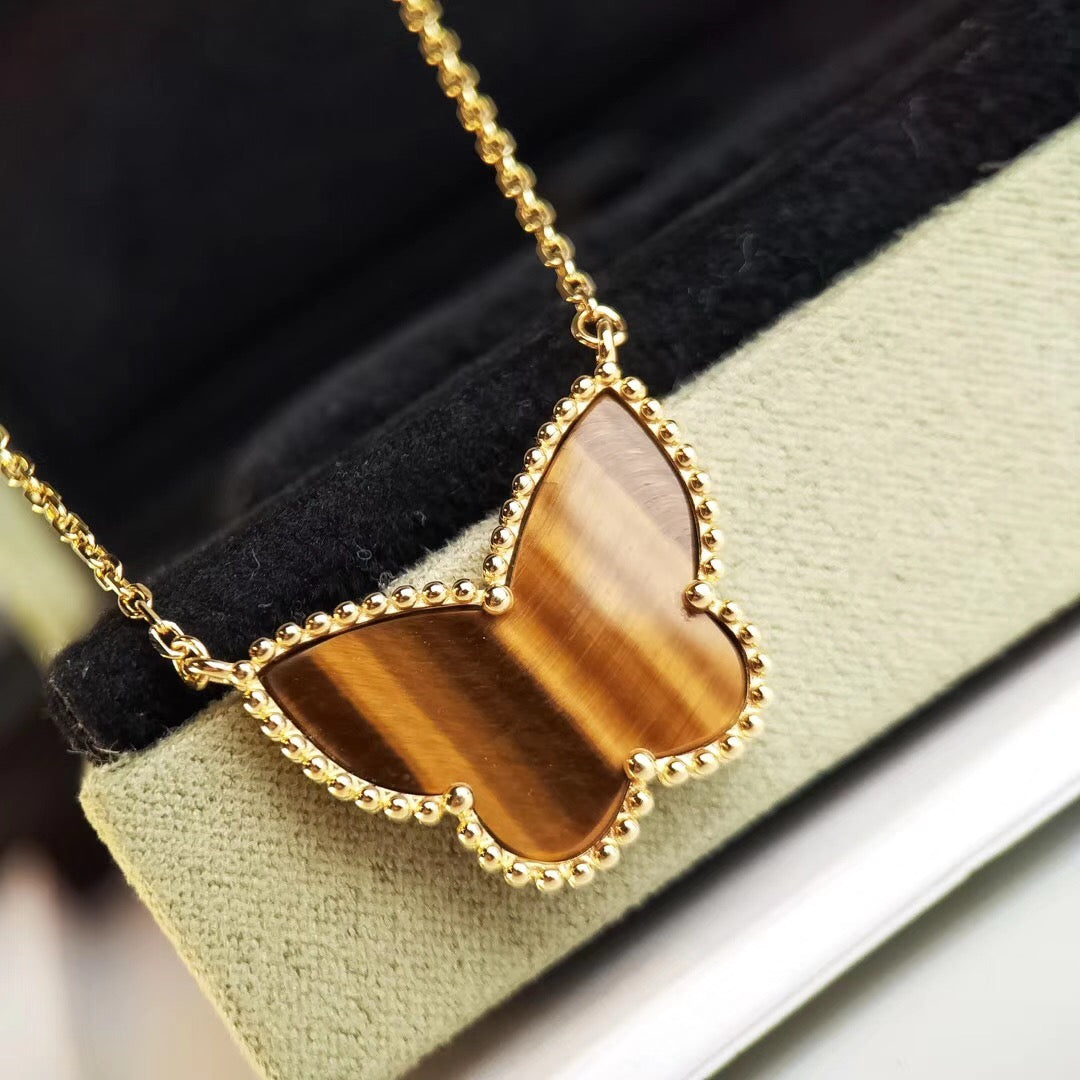 [ElanLuxe Jewelry] TIGER__ EYE BUTTERFLY NECKLACE